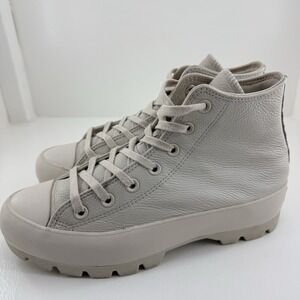 Converse‎ CTAS Lugged Hi Women 8 Desert Sand Leather Platform High Top Sneakers